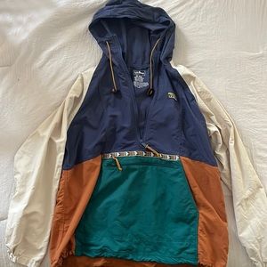 LL BEAN: Waterproof Quarter zip pullover jacket